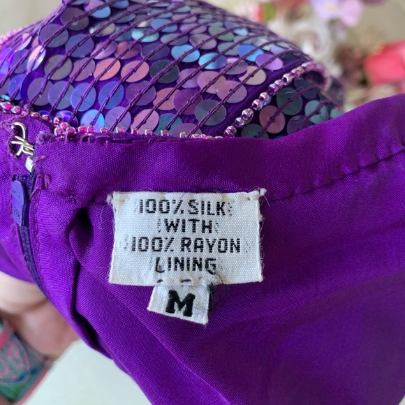 Scarlet Rage Iridescent Purple Sequin Blouse-sizeM - Picture 3 of 8
